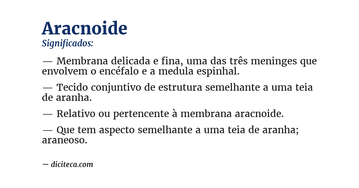 Significado de aracnoide
