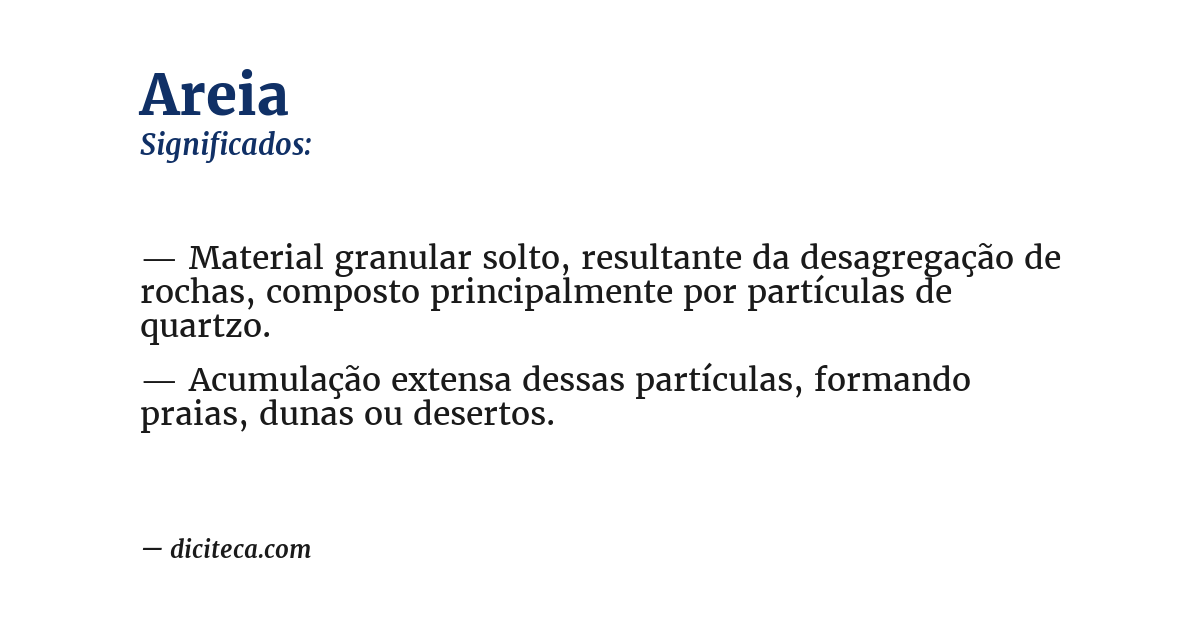 Significado de areia