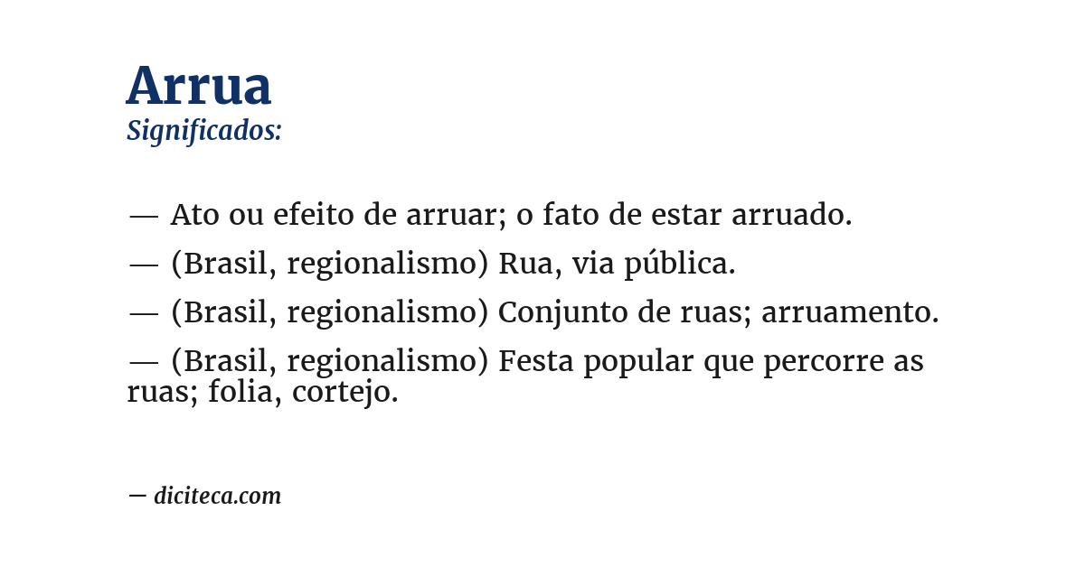 Significado de arrua