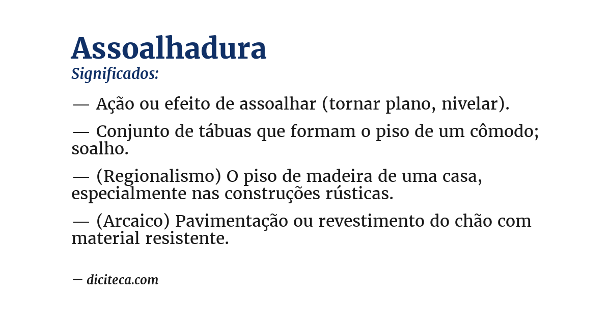 Significado de assoalhadura