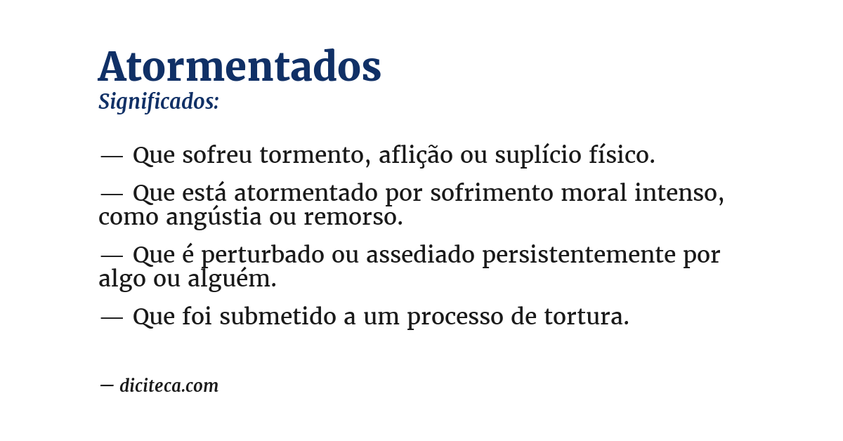 Significado de atormentados