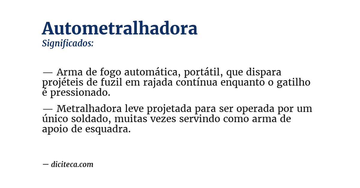 Significado de autometralhadora