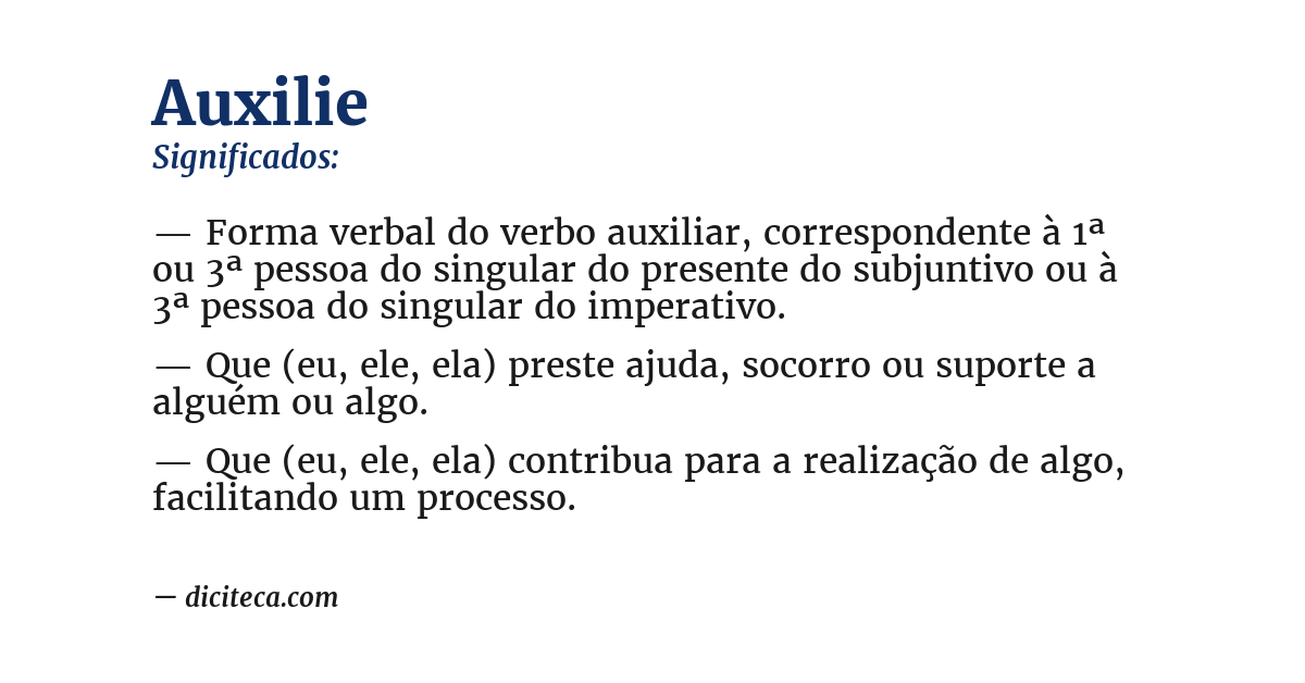 Significado de auxilie