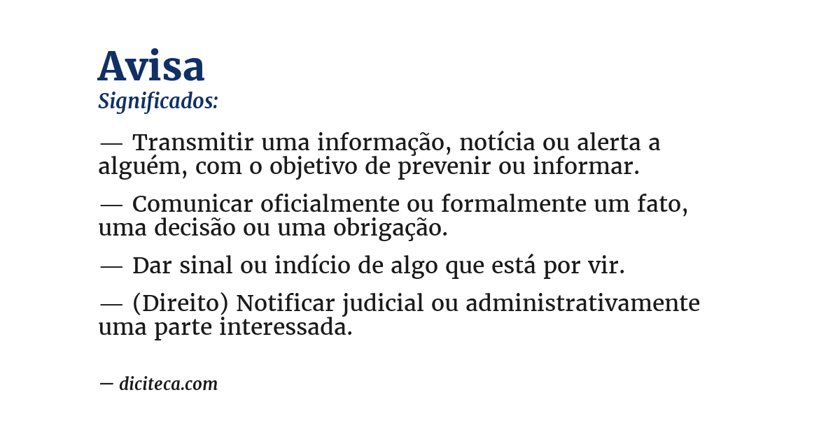 Significado de avisa
