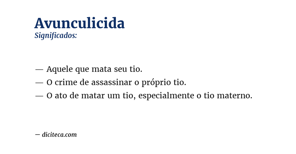 Significado de avunculicida