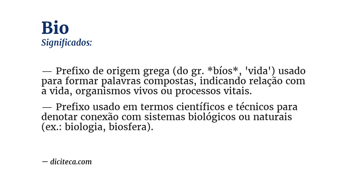 Significado de bio