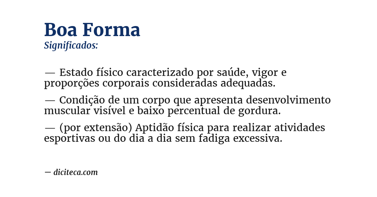 Significado de boa forma
