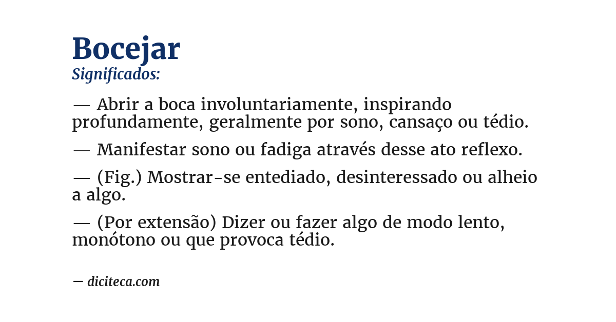 Significado de bocejar