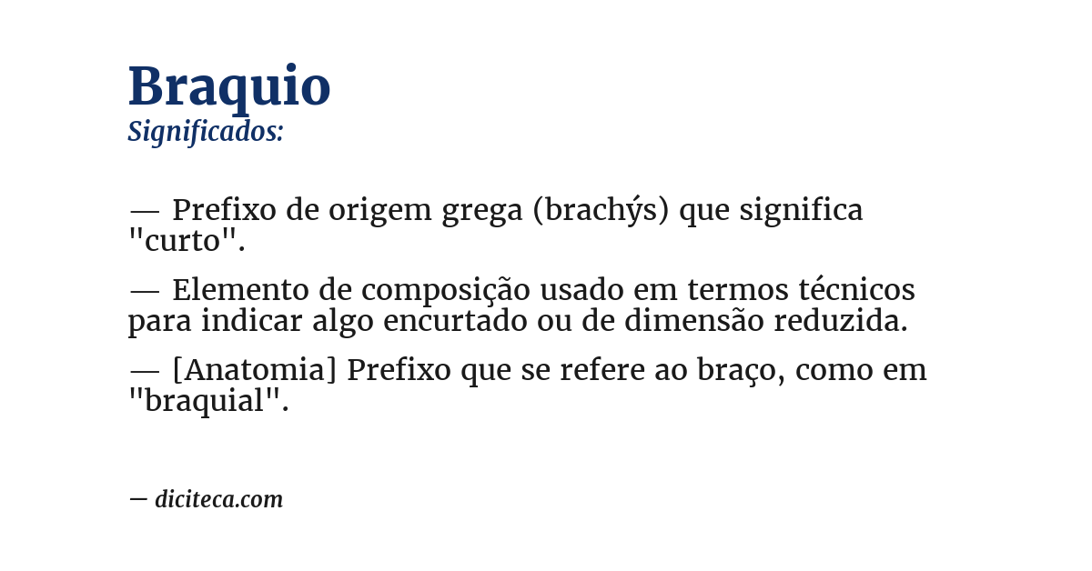 Significado de braquio