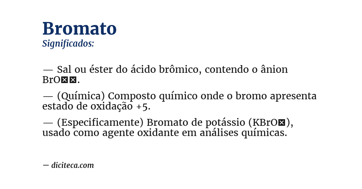 Significado de bromato