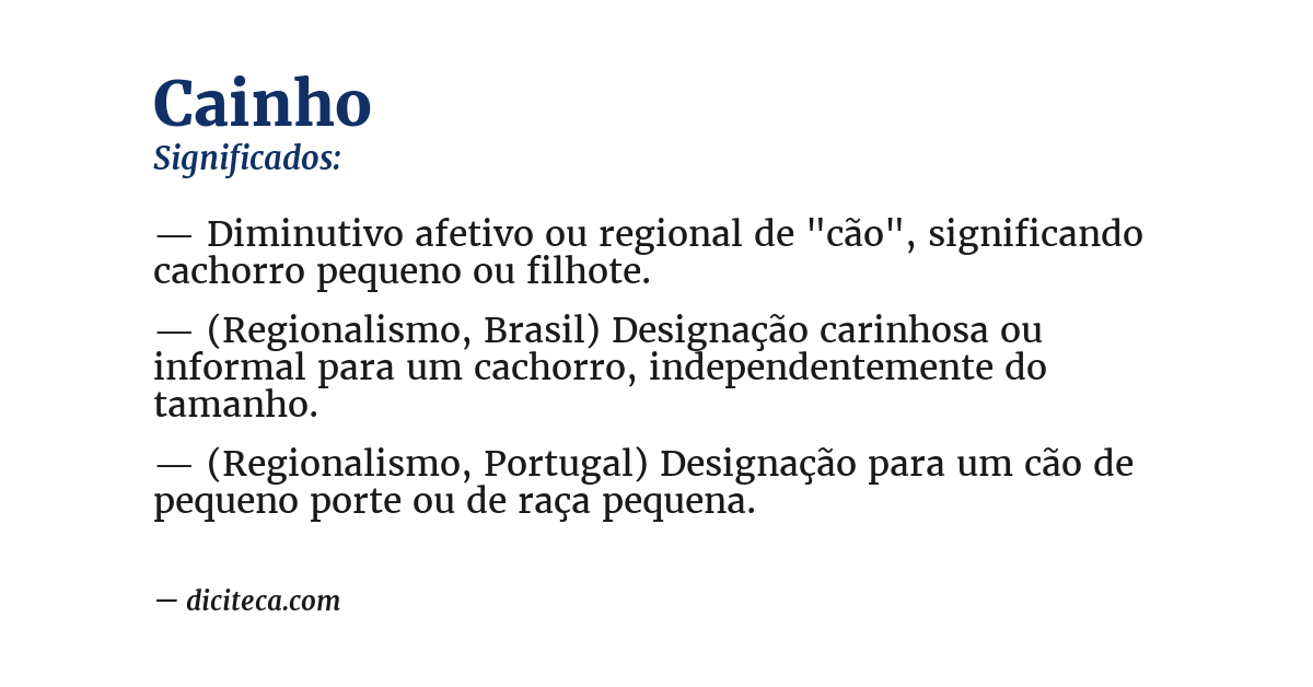 Significado de cainho