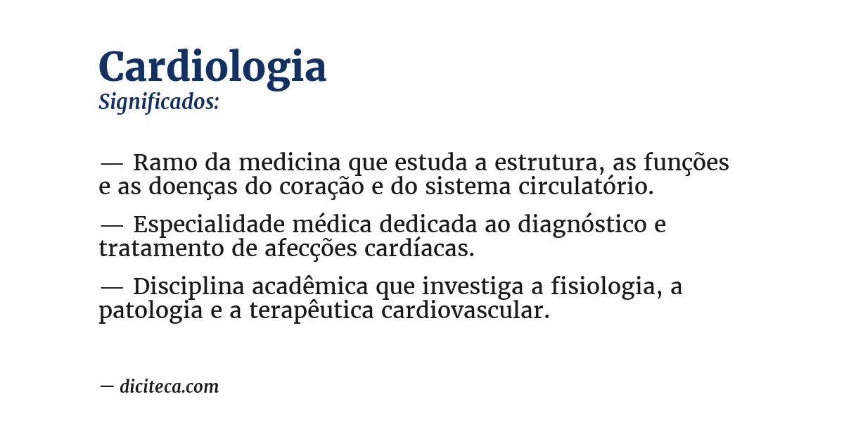 Significado de cardiologia