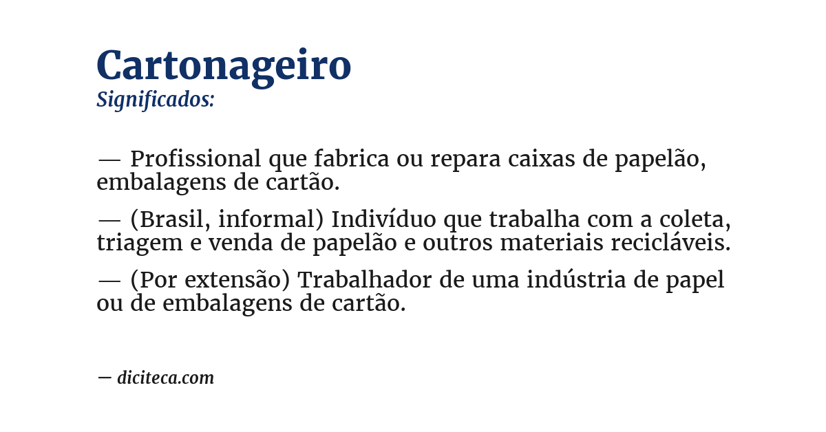 Significado de cartonageiro