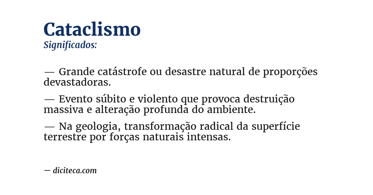 Significado de cataclismo