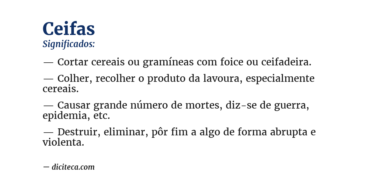 Significado de ceifas