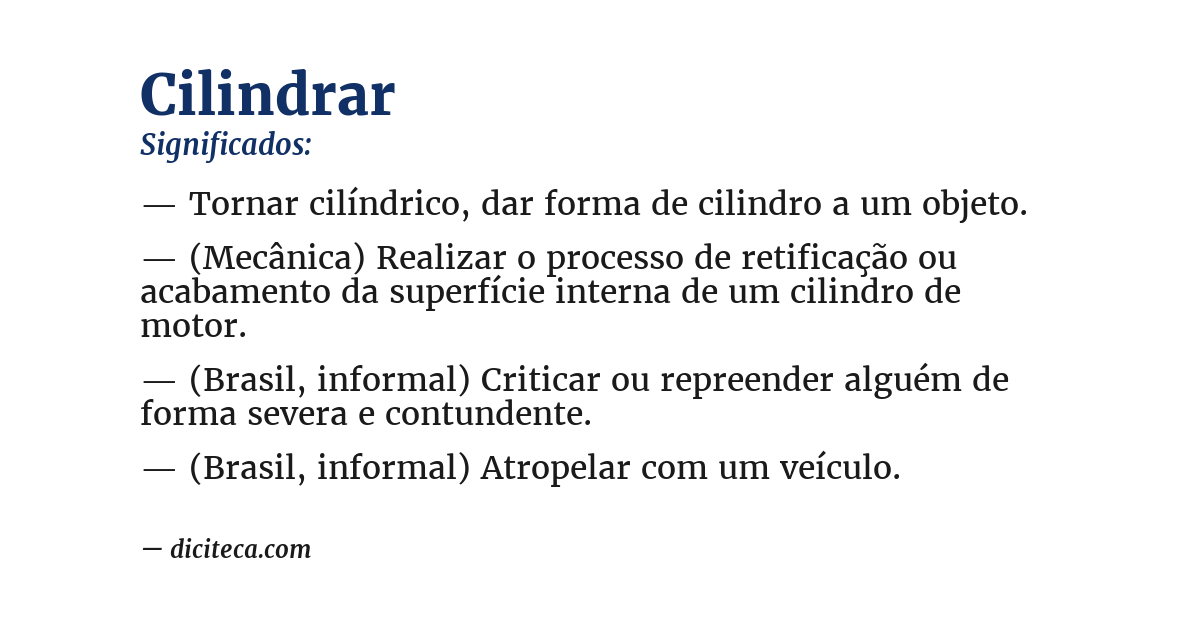Significado de cilindrar