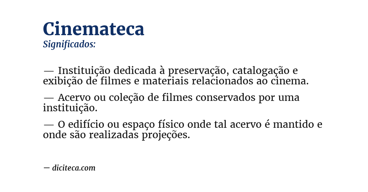 Significado de cinemateca