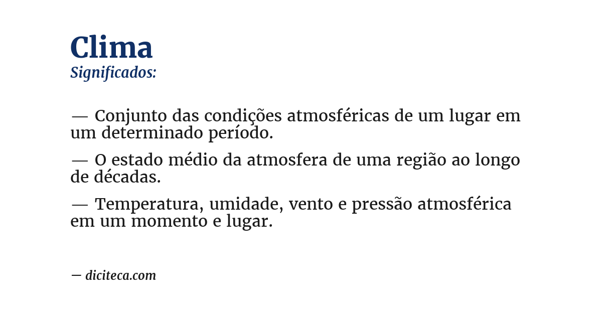 Significado de clima