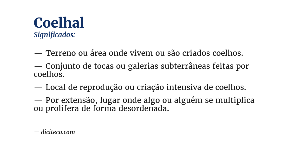 Significado de coelhal
