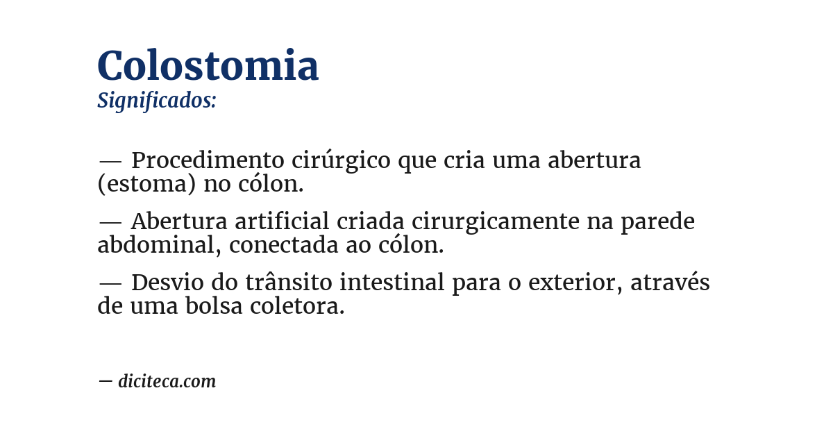 Significado de colostomia