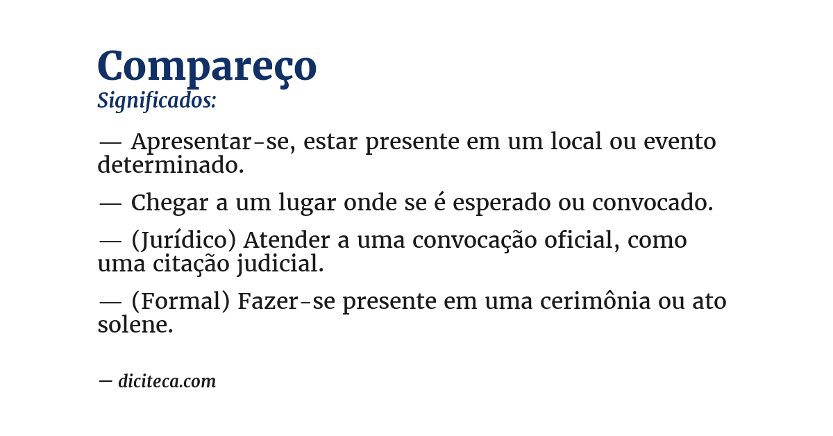 Significado de compareço