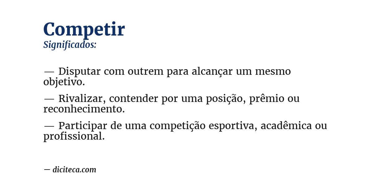 Significado de competir