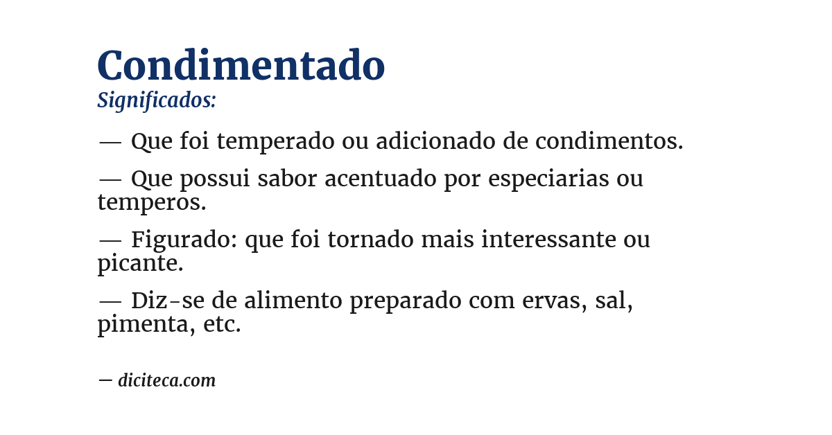 Significado de condimentado