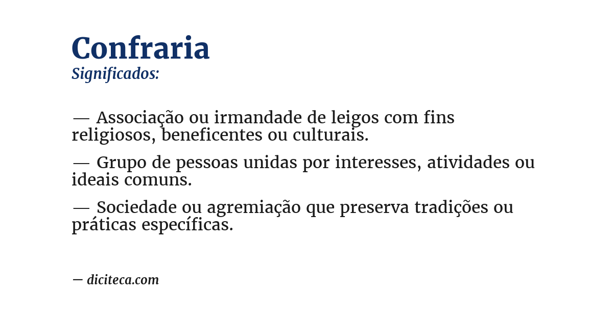 Significado de confraria