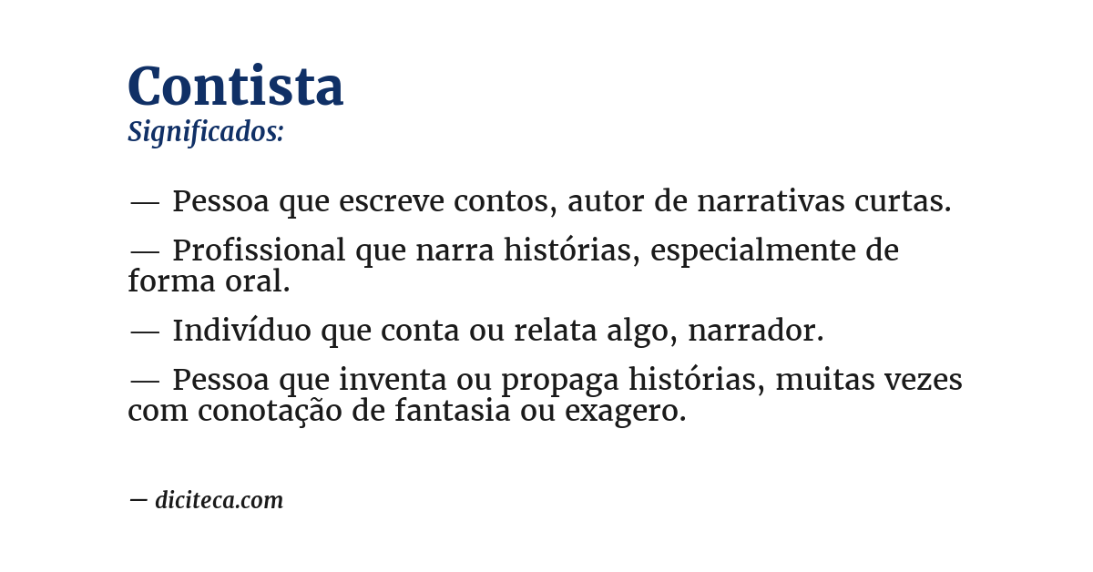 Significado de contista