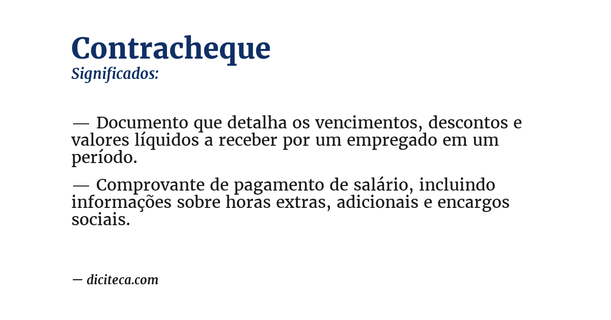 Significado de contracheque