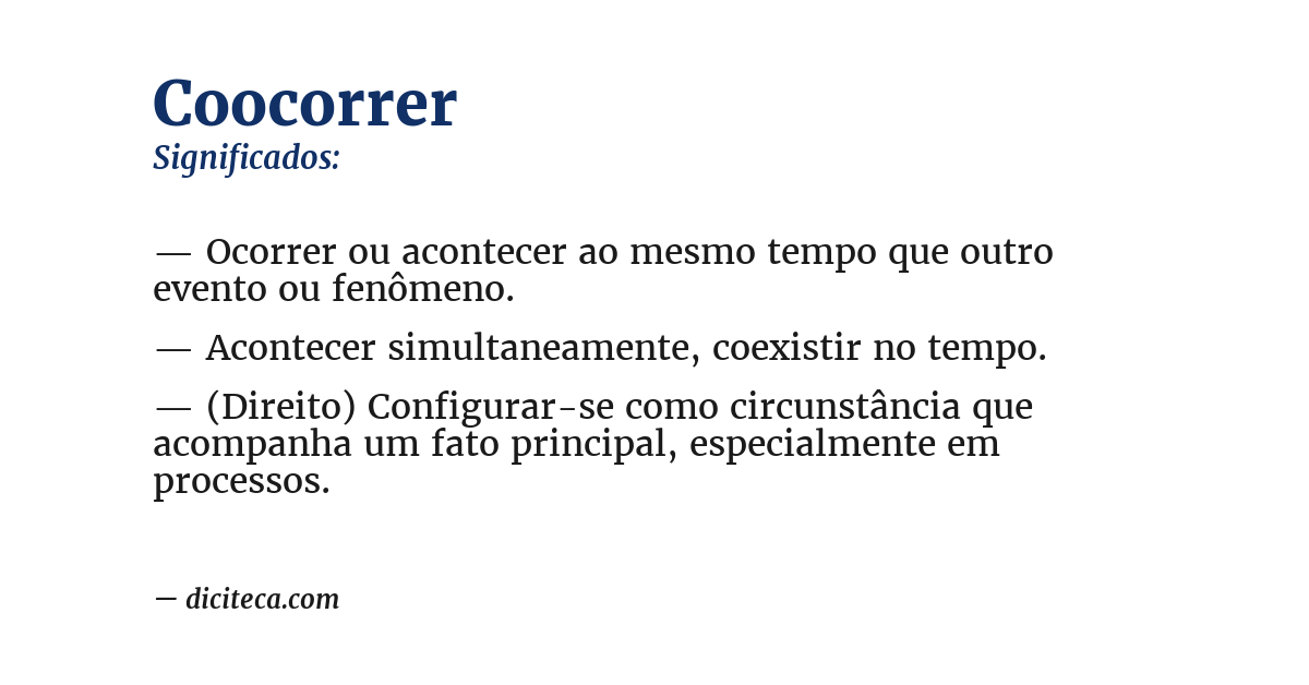 Significado de coocorrer