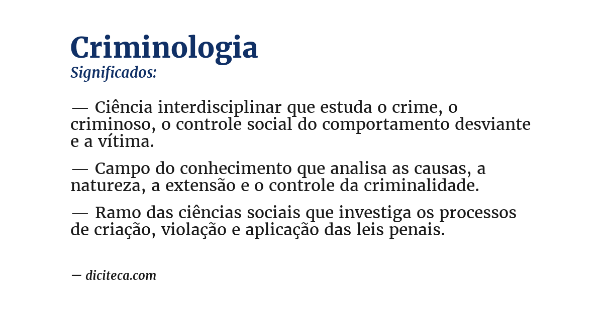 Significado de criminologia