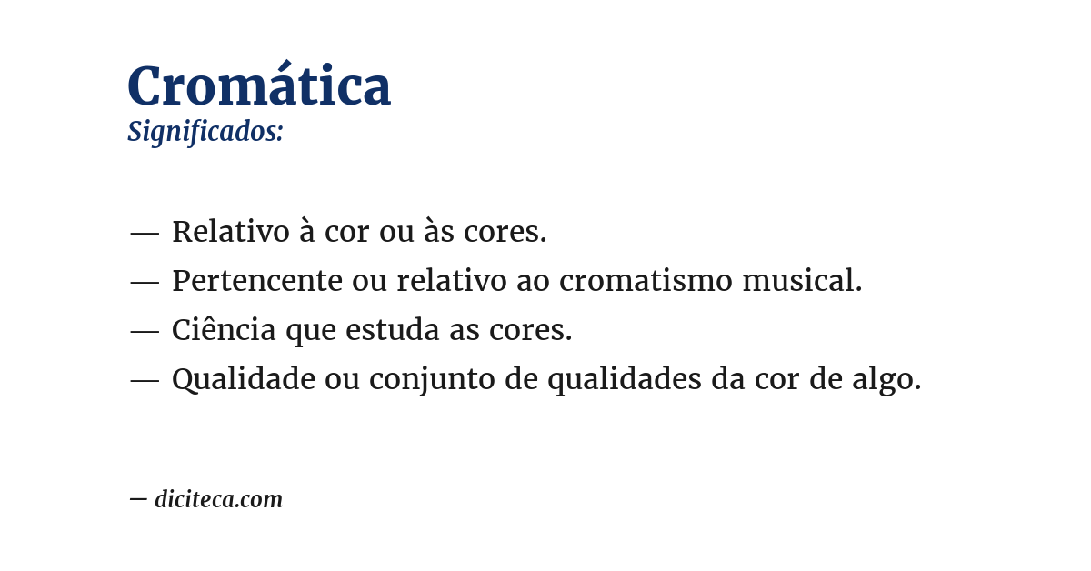 Significado de cromática