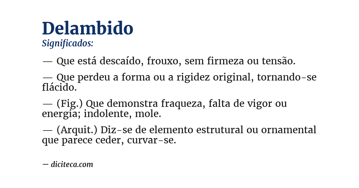 Significado de delambido