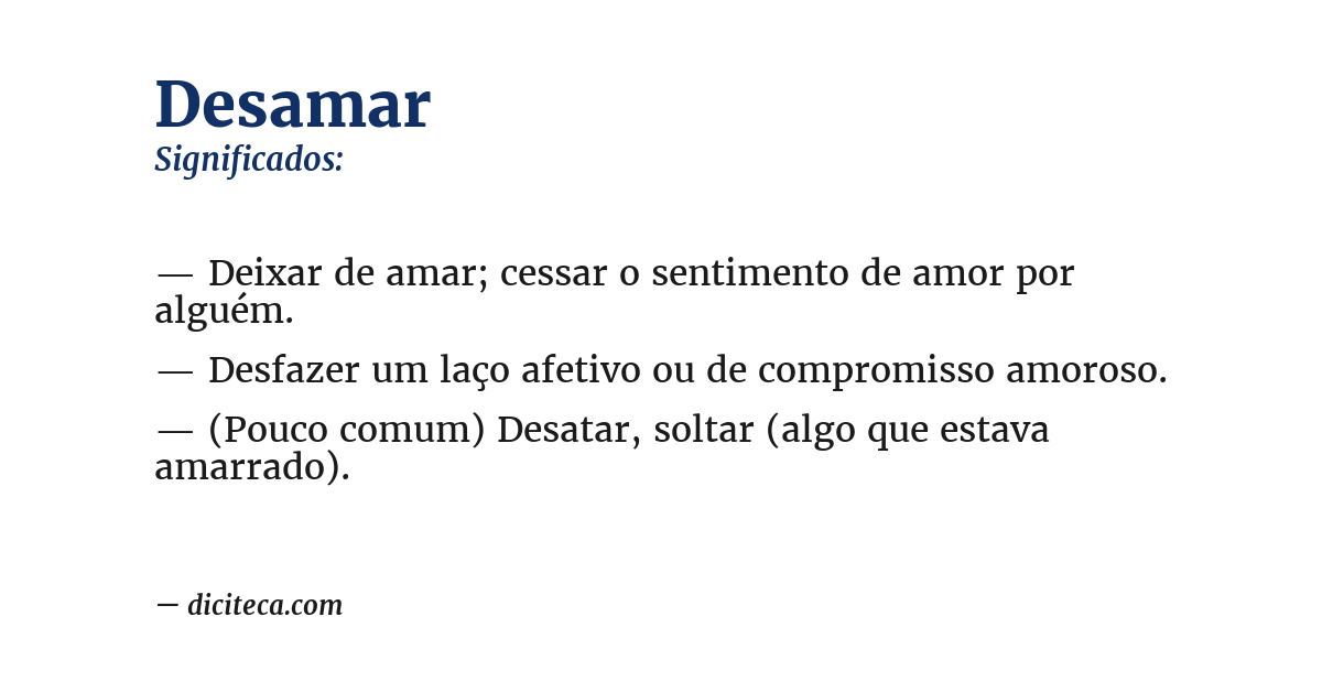 Significado de desamar