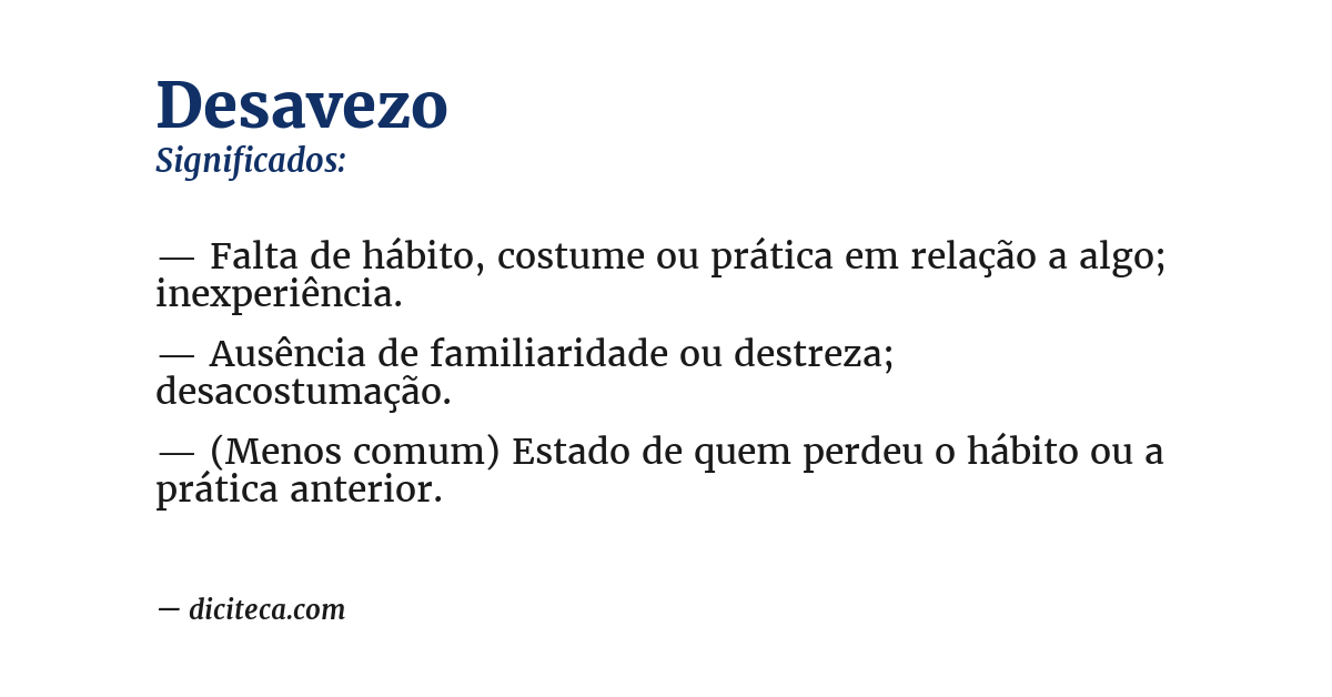 Significado de desavezo