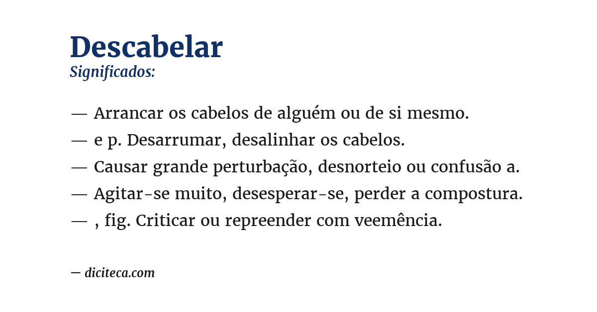 Significado de descabelar