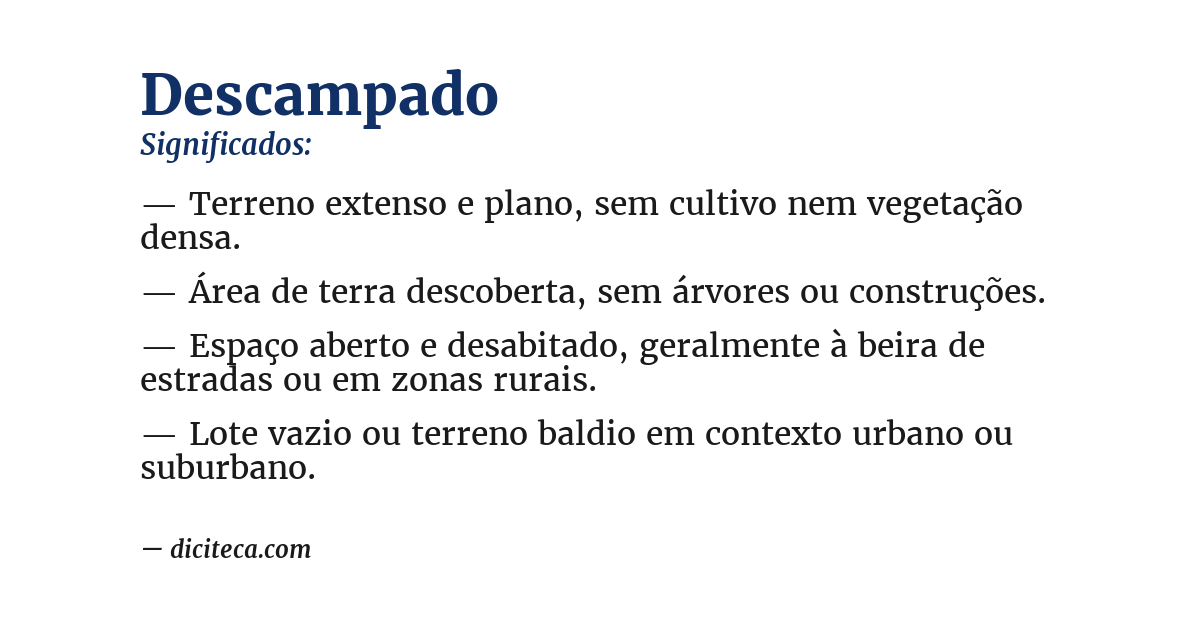 Significado de descampado