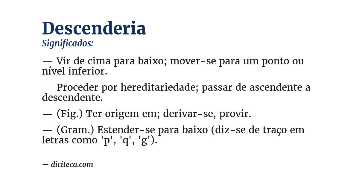 Significado de descenderia