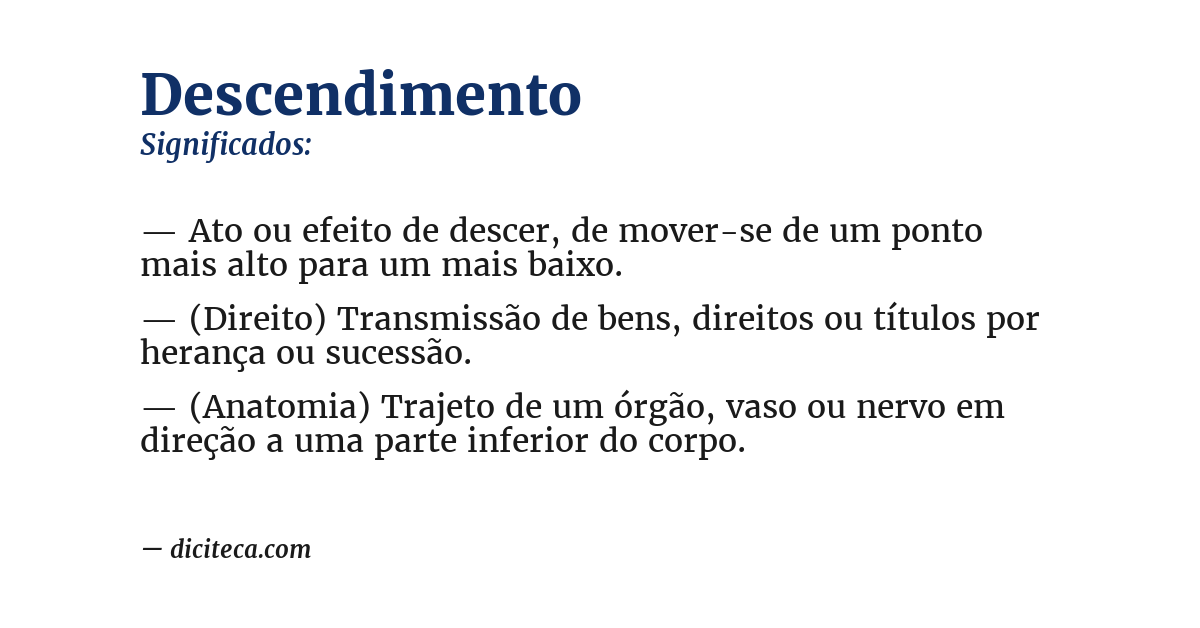 Significado de descendimento