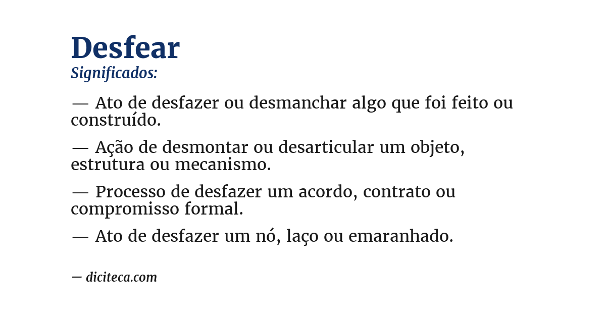 Significado de desfear