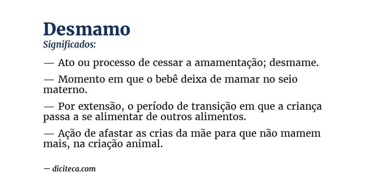 Significado de desmamo
