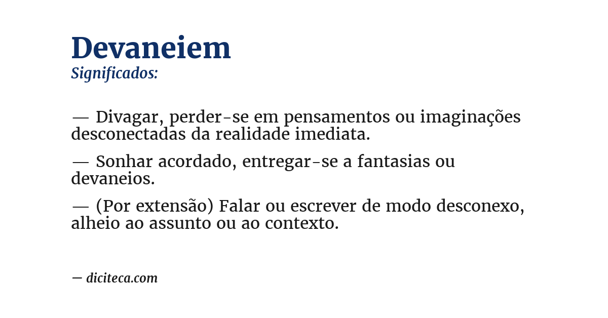 Significado de devaneiem