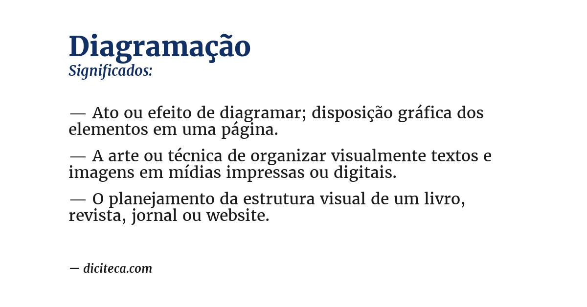 Significado de diagramação