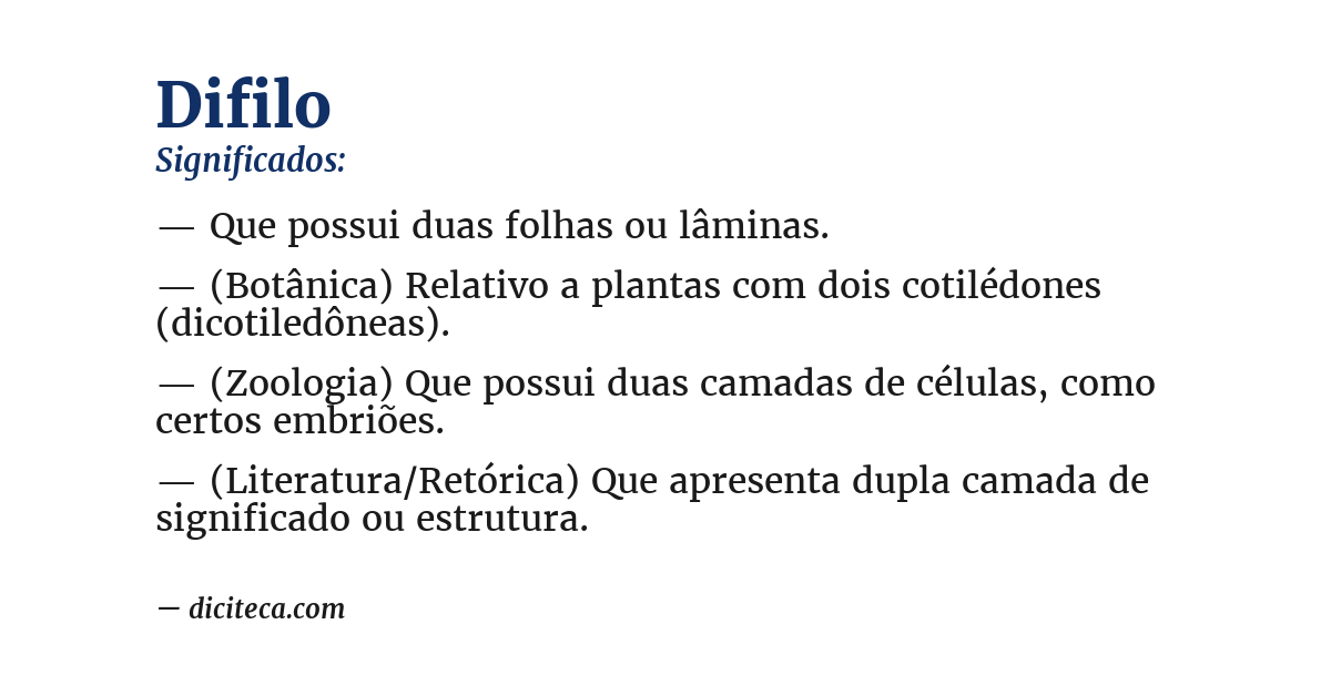 Significado de difilo