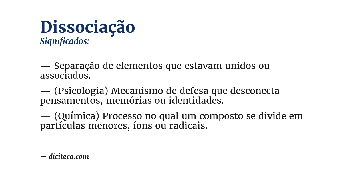 Significado de dissociação