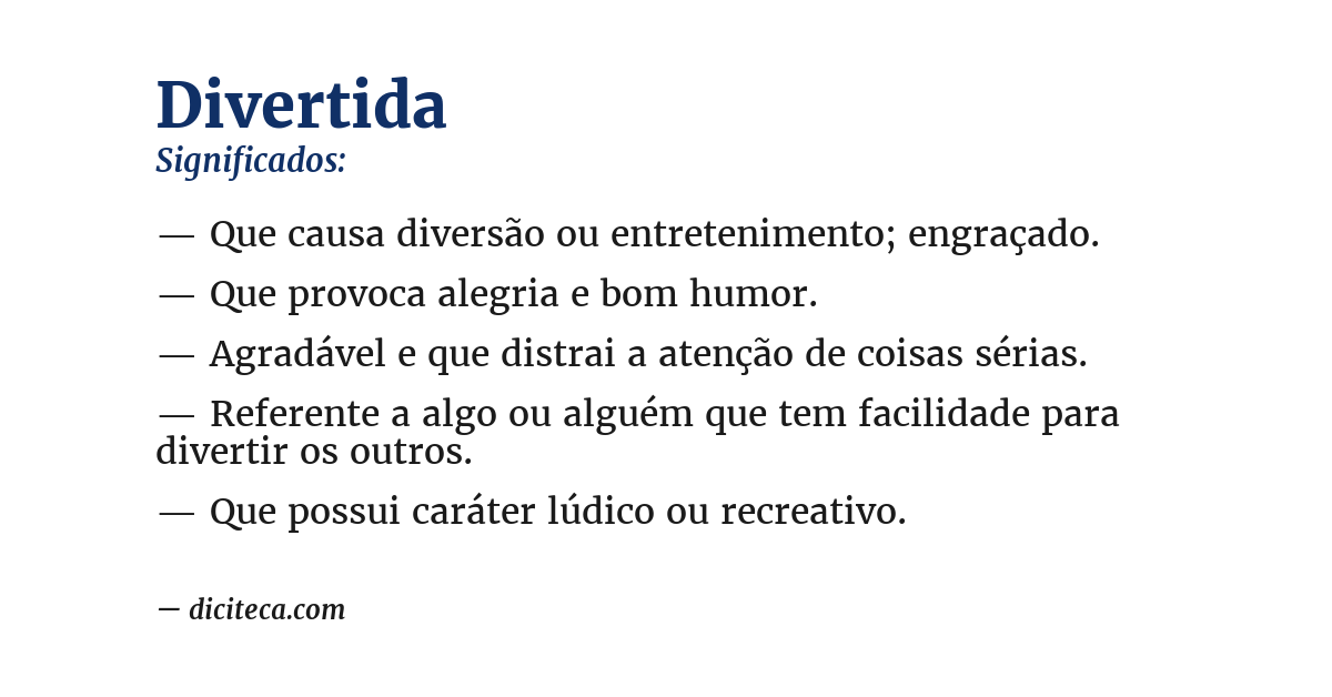 Significado de divertida