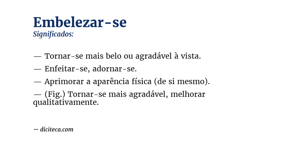 Significado de embelezar-se