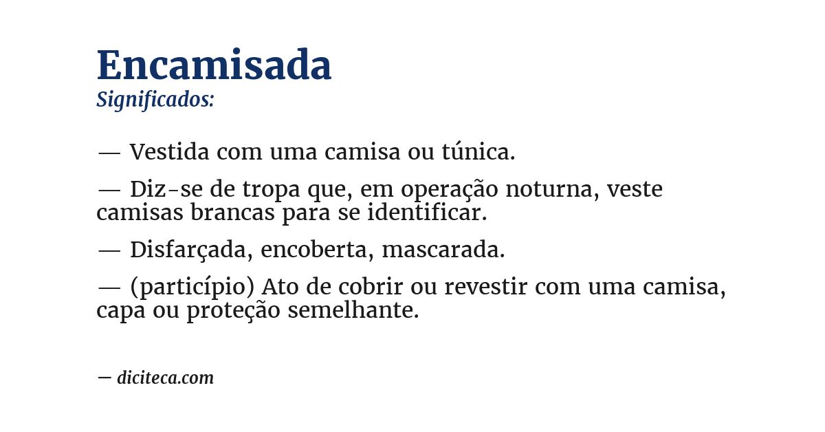 Significado de encamisada