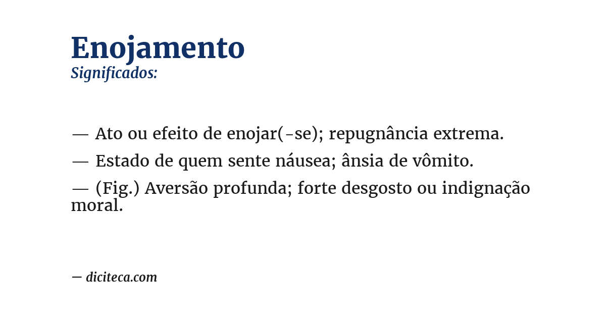 Significado de enojamento